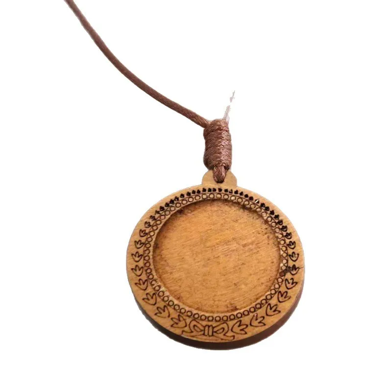 Vintage Wooden Pendant Base 30mm – Round DIY Jewelry Tray, Unfinished Wood Bezel for Necklace, Earring & Resin Craft Making